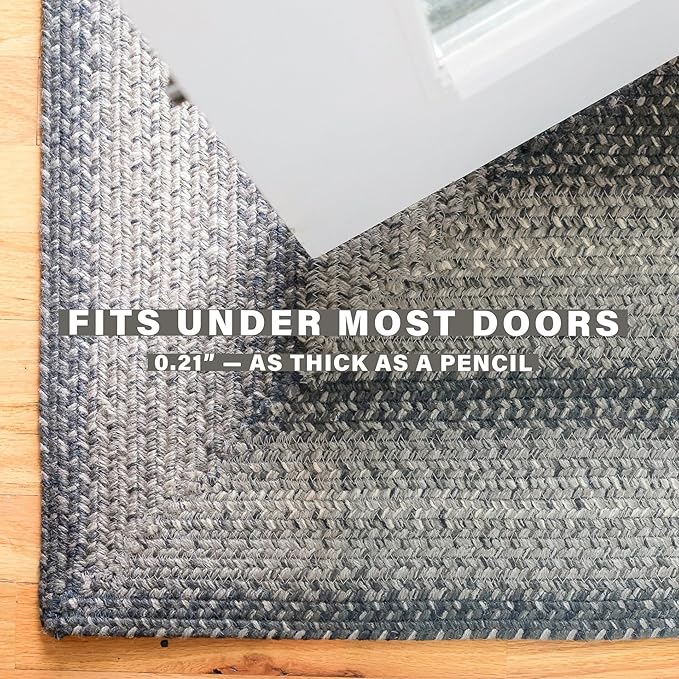 Homespice Flint Hill Jute Braided Area Rugs 5x8' - Gray Braided Rugs for Living Room and Bedroom