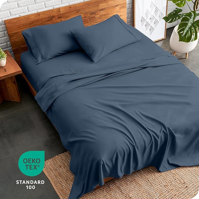 Bare Home King Sheet Set - Luxury 1800 Ultra-Soft Microfiber King Bed Sheets - Double Brushed - Deep Pockets - Easy Fit - 4 Piece Set - Bedding Sheets & Pillowcases (King, Bering Sea)