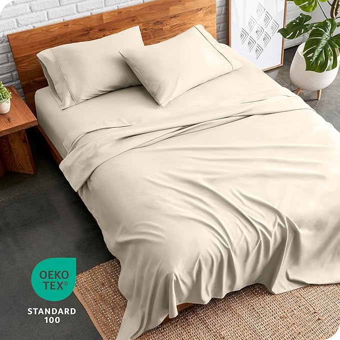 Bare Home Twin Sheet Set - 1800 Ultra-Soft Microfiber Twin Bed Sheets - Double Brushed - Deep Pockets - Easy Fit - Extra Soft - 3 Piece Set - Bedding Sheets & Pillowcases (Twin, Sand)