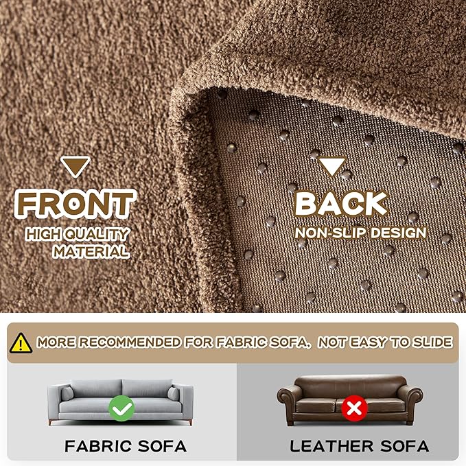 MYSKY HOME Sectional Couch, Covers Couch Cover 2 Cushion Sofa, Couch Covers for Sofa, Dog Couch Protector, L Shape Cover Sofa Slipcovers Washable Furniture Covers for Pets, 71" x 118", Dark Brown