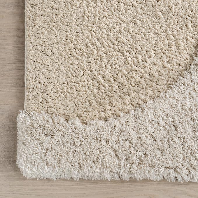 nuLOOM Gloria Abstract 4x6 Shag Area Rug for Living Room Bedroom Dining Room Nursery Kitchen, Beige