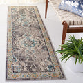 SAFAVIEH Monaco Collection Runner Rug - 2'2" x 12', Grey & Light Blue, Boho Chic Medallion Distressed Design, Non-Shedding & Easy Care, Ideal for High Traffic Areas in Living Room, Bedroom (MNC243G)