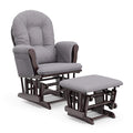 Storkcraft Premium Hoop Glider & Ottoman (Espresso/Gray Swirl) — GREENGUARD Gold Certified Nursery Glider, Solid Wood Craftsmanship, Smooth-Gliding Nursery Chair and Ottoman, Award-Winning