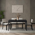 NTC Mingle 55 Inch Modern Design, Rectangular Dinner Table for Dining Room, Living Room Furniture, Effortless Assembly, Burnt Black