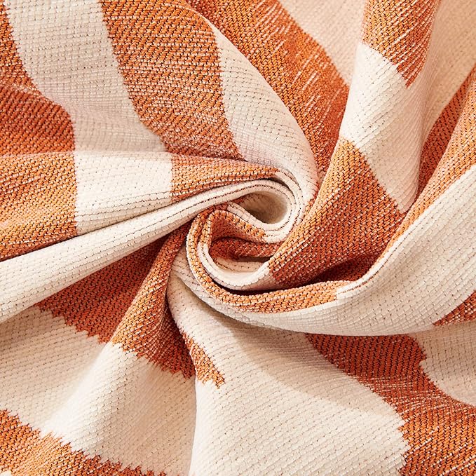 STACYPIK Thick Warm Orange Sofa Cover Armchair Slipcover Boho Geometric Couch Cover for Sectional Sofa Caramel Loveseat Cover Anti-Slip Chenille Couch Protector for 2 Cushion Couch Home Decor-71X102IN