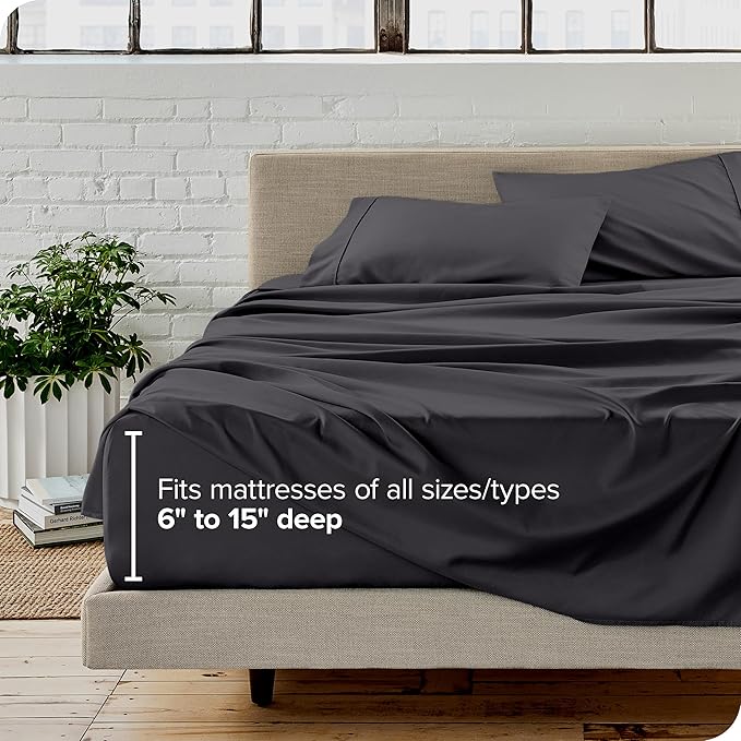 Bare Home Twin XL Sheet Set - College Dorm Size - Luxury 1800 Ultra-Soft Microfiber Twin Extra Long Bed Sheets - Deep Pockets - Easy Fit - Extra Soft - 3 Piece Set (Twin XL, Forged Iron Grey)