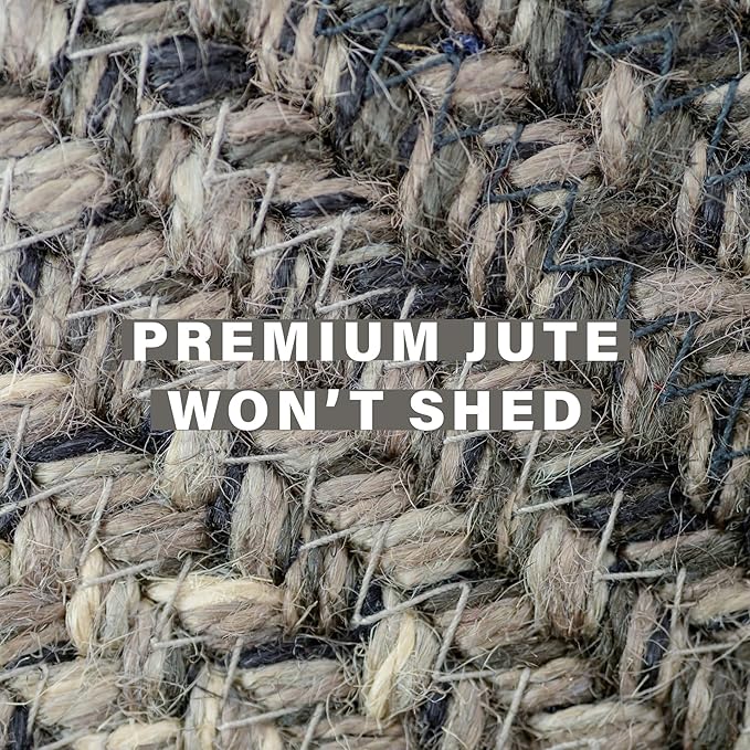 Flint Hill Grey Oval Braided Rug, 2x3' - Handmade with Jute, Warm Primitive Decor, Perfect for Bathrooms and Entryways - Reversible and Easy to Clean