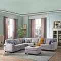 Devion Furniture Meridian Sectional Modular Sofa with Ottoman for Living Room, Apartment, Bedroom, Office, Dorm