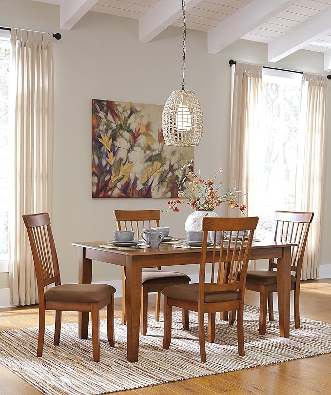 Signature Design by Ashley D199-01 Berringer 18" Rustic Dining Chair with Cushions, 2 Count, Light Brown