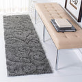 SAFAVIEH Florida Shag Collection Runner Rug - 2'3" x 15', Grey, Scroll Design, Non-Shedding & Easy Care, 1.2-inch Thick Ideal for High Traffic Areas in Living Room, Bedroom (SG455-8013)