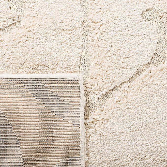 SAFAVIEH Florida Shag Collection Runner Rug - 2'3" x 13', Creme & Creme, Scroll Design, Non-Shedding & Easy Care, 1.2-inch Thick Ideal for High Traffic Areas in Living Room, Bedroom (SG455-1111)