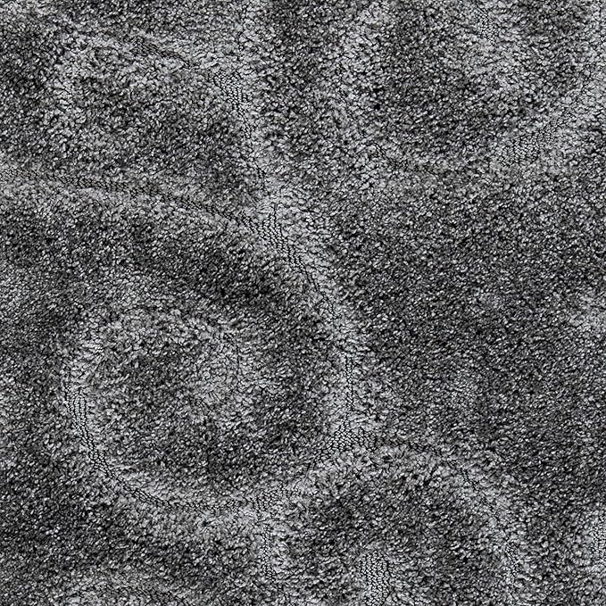 SAFAVIEH Florida Shag Collection Area Rug - 8'6" x 12', Grey, Scroll Design, Non-Shedding & Easy Care, 1.2-inch Thick Ideal for High Traffic Areas in Living Room, Bedroom (SG455-8013)