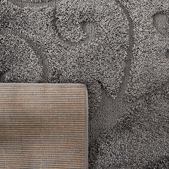 SAFAVIEH Florida Shag Collection Area Rug - 8'6" x 12', Grey, Scroll Design, Non-Shedding & Easy Care, 1.2-inch Thick Ideal for High Traffic Areas in Living Room, Bedroom (SG455-8013)